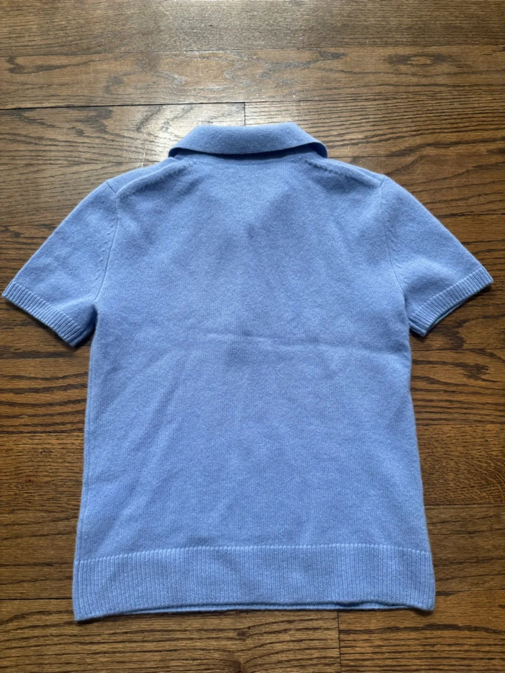 Veronica Beard 100% Cashmere Blue Short Sleeve Polo Sweater XXS